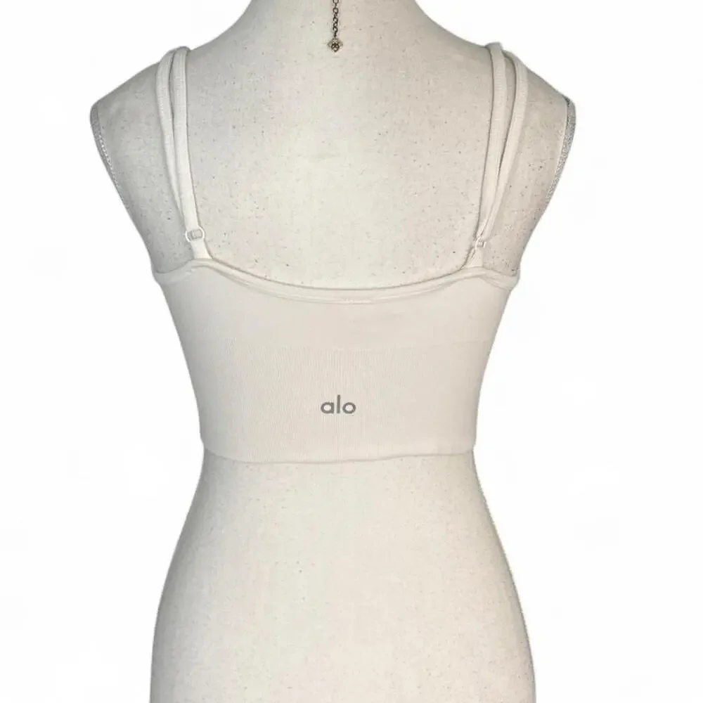 Alo Yoga white sports bra size XS Pilates
